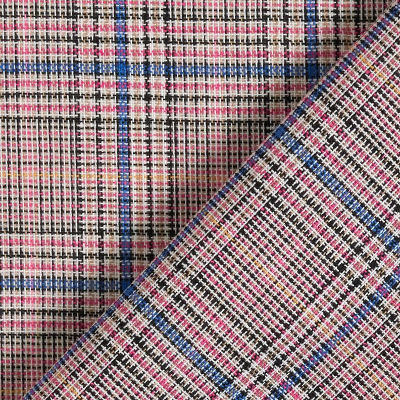 Směs s bavlnou jemný kostkovaný vzor – výrazná jasně růžová/královská modr,  image number 4