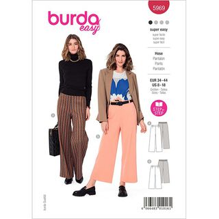 kalhoty vzadu s tunýlkem na gumu | Burda 5969 | 34-44, 