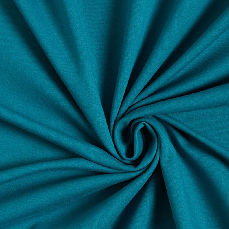 Lehká bavlněná teplákovina jednobarevná – petrolejová,  image number 1