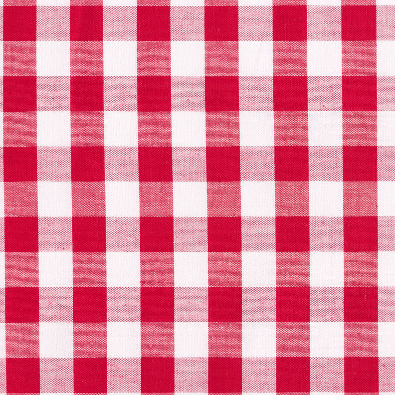 Bavlněná látka Vichy károvaná 1,7 cm – červená/bílá,  image number 1