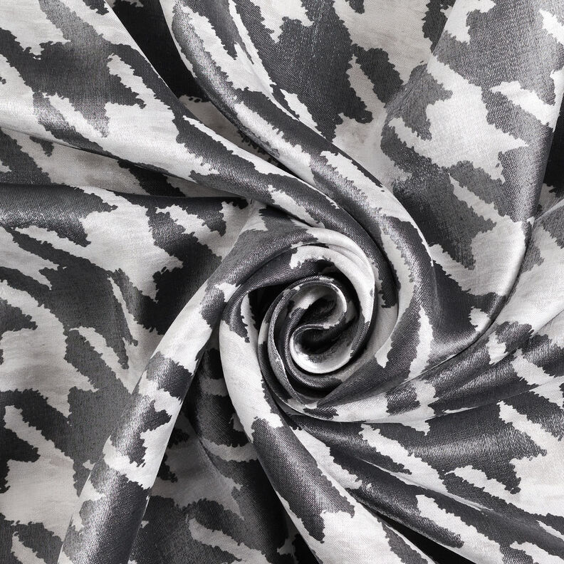 Směs viskózy s kovovým leskem a psím brkem – černá/bílá | Zbytek 70cm,  image number 4