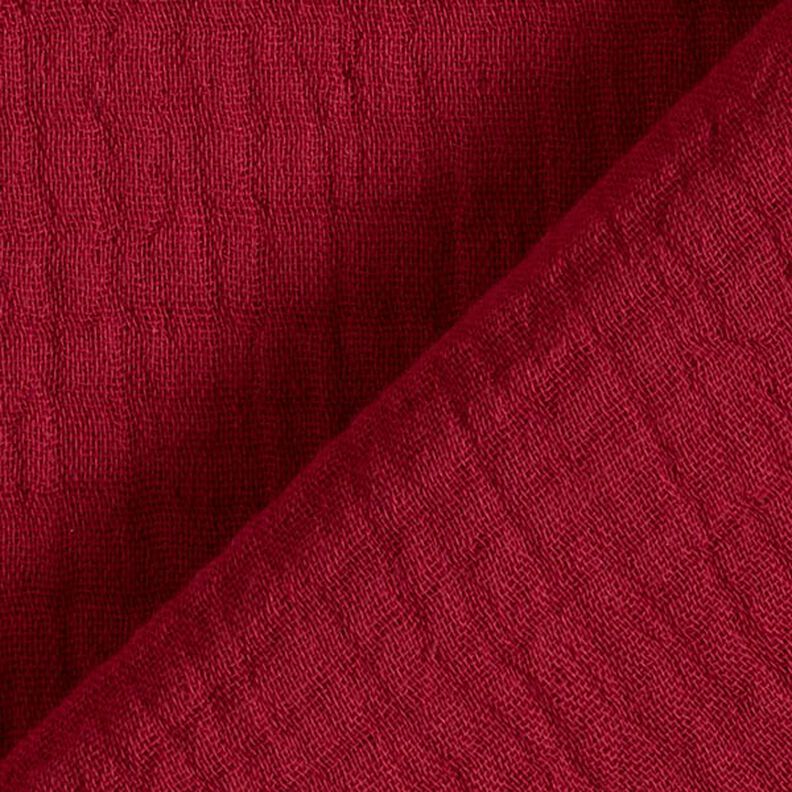 GOTS Třívrstvý bavlněný mušelín – karmínově červená,  image number 5
