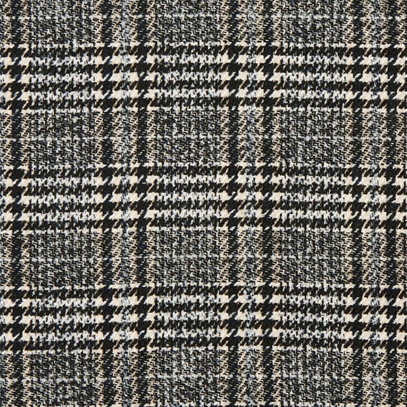 Kabátová tkanina Glenček – vlněná bílá/černá,  image number 1