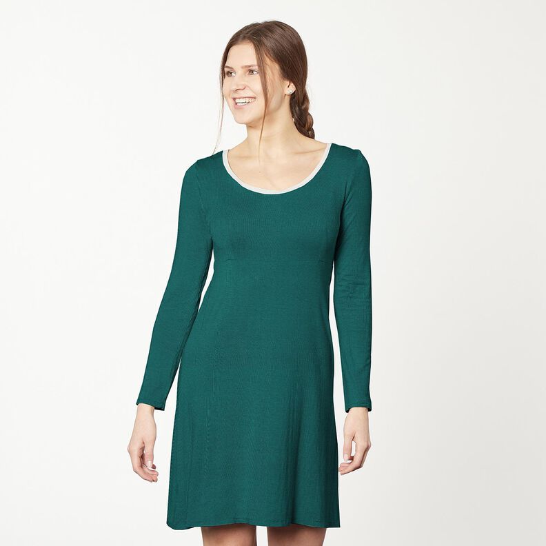 Žebrovan&yacute; žerzej Jemn&aacute; žebra 2-1-1-1 &ndash; tmavě zelen&aacute;,  image number 7