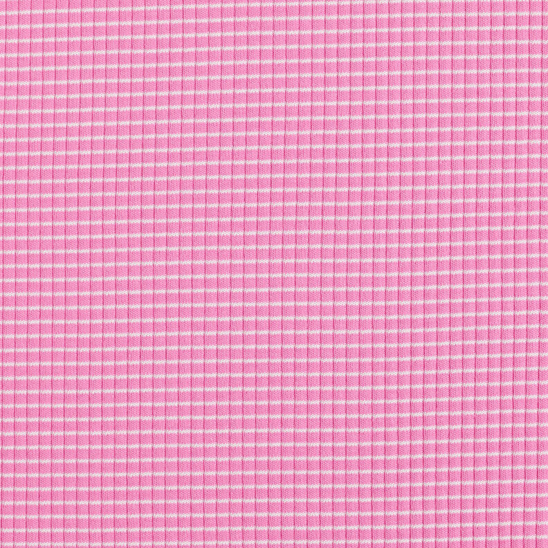 Žebrovaný žerzej Mini pruhy – růžová/bílá,  image number 1