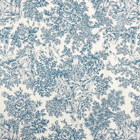 Dekorační látka Plátno Toile de Jouy 280 cm – modrá, 