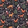 Teplákovina počesaná Zvířátka v lese digitální potisk | Poppy Fabrics – noční modrá,  thumbnail number 1