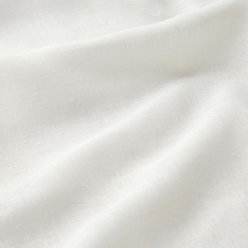 Látka na záclony Směs lnu Jednobarevné provedení – vlněná bílá, image number 2