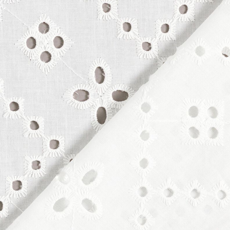 Bavlněná tkanina s očky – bílá,  image number 4