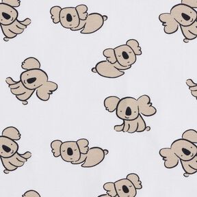GOTS Bavlněný žerzej Koala | Poppy Fabrics – bílá/mandlová, 