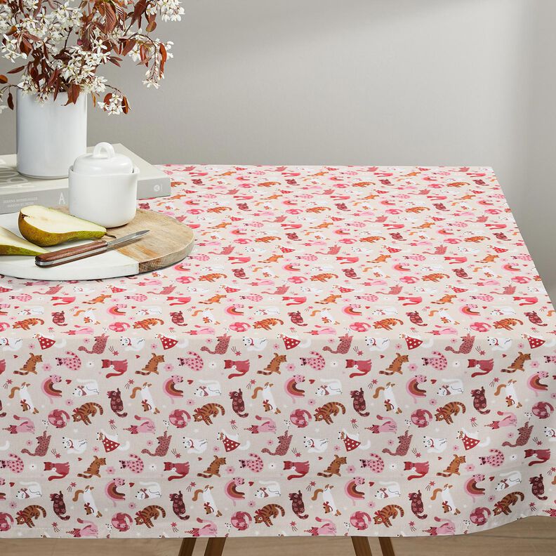 Povrstvená bavlna Hravá koťátka – rose, image number 7