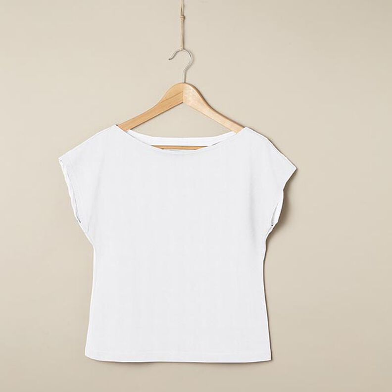 Bavlněný žerzej Medium jednobarevný – bílá,  image number 6