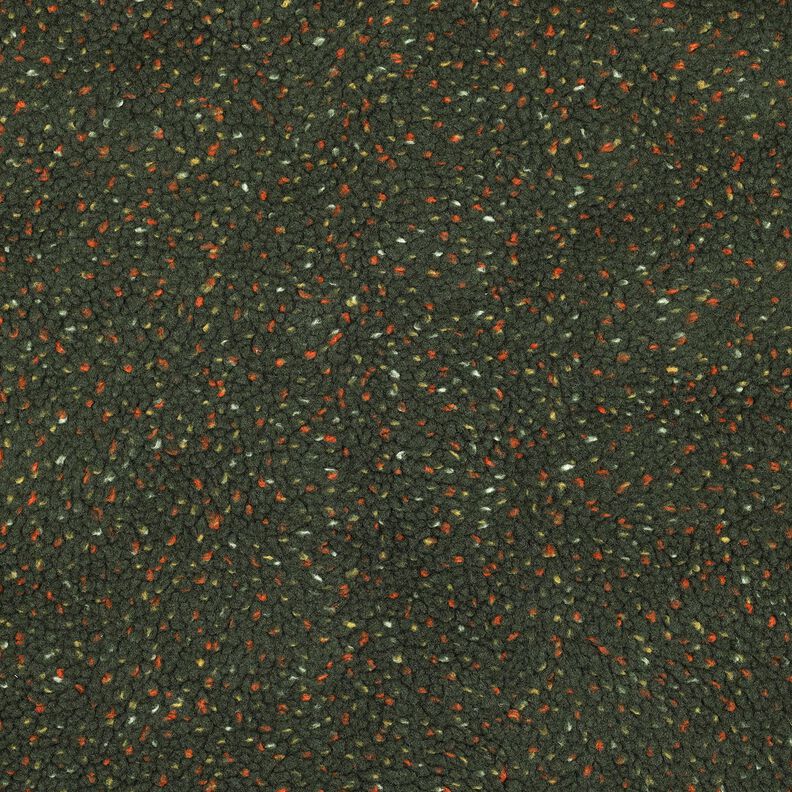 Plyš teddy Tvíd Melír | Poppy Fabrics – tmavě zelená, image number 1