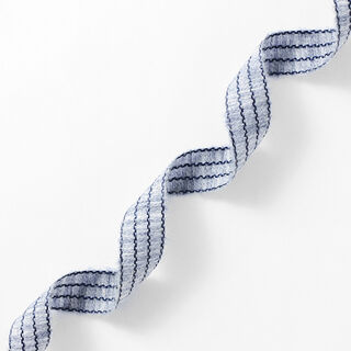 Tkaná stuha Melírované pruhy [27 mm] – modrošedá/černá, 
