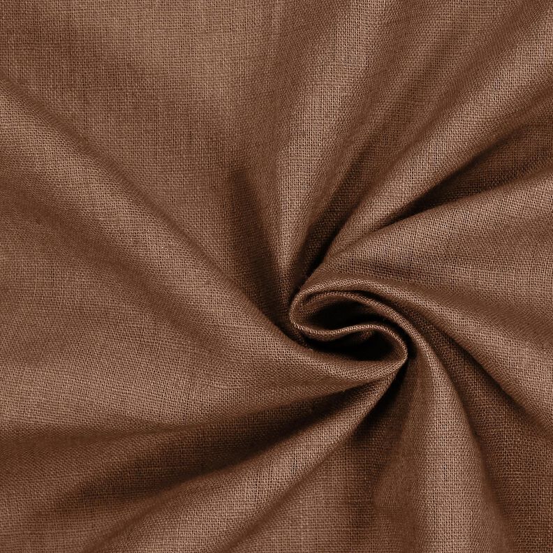 Lněná látka Ramie mix medium – kaštanově hnědá,  image number 1
