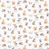 Bio bavlněný žerzej Akvarel lesní zvířata – vlněná bílá,  thumbnail number 1