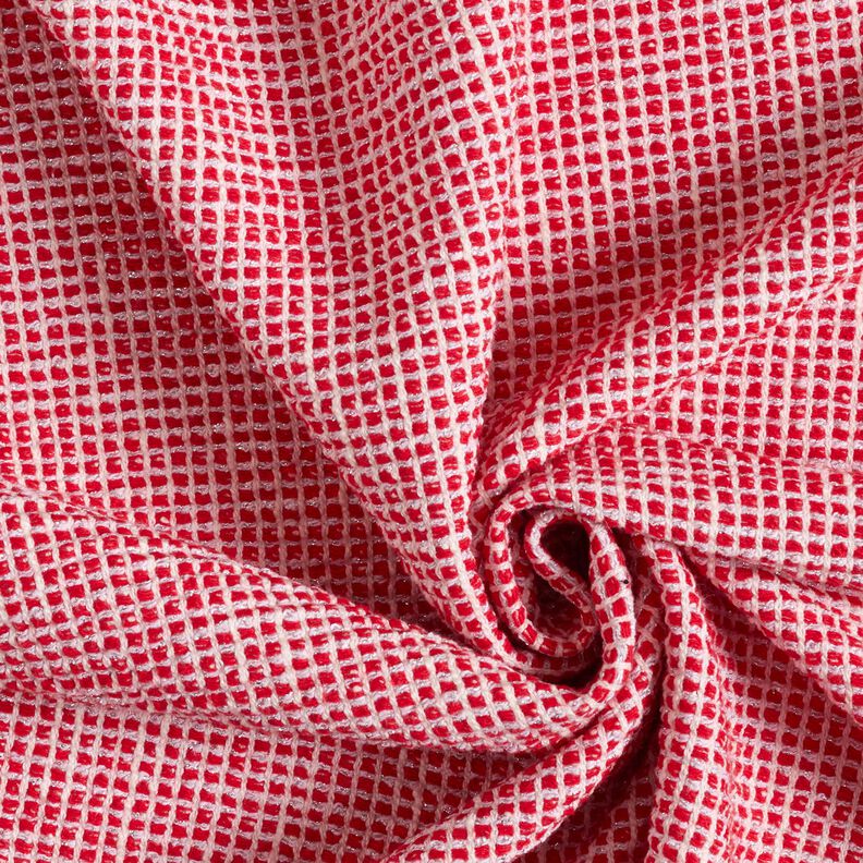 Směs bavlny struktura Bouclé – červená/bílá, image number 3