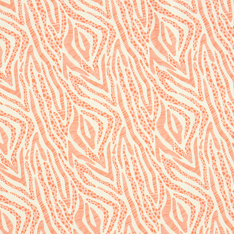 GOTS Francouzské froté letní teplákovina Zebra | Tula – světle béžová/oranžová,  image number 1