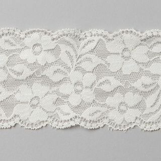 Elastická prádlová krajka [60 mm] - vlněná bílá, 