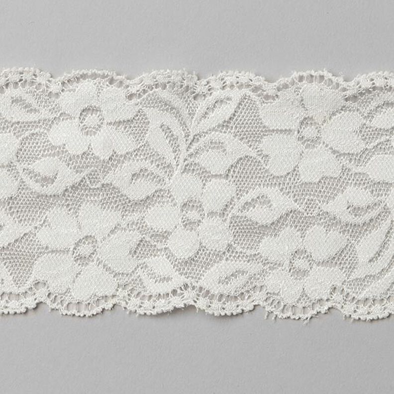Elastická prádlová krajka [60 mm] - vlněná bílá,  image number 1