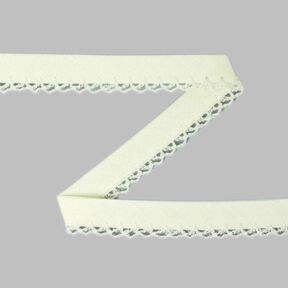 Šikmý proužek s háčkovaným lemem 11 – vlněná bílá, 