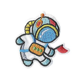 Aplikace Astronaut [ 3 x 3 cm ] – vlněná bílá/světle modra, 