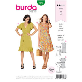 Zavinovací šaty, Burda 6238 | 34 - 44, 