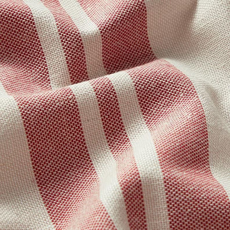Dekorační látka Plátno tkané pruhy – červená,  image number 2