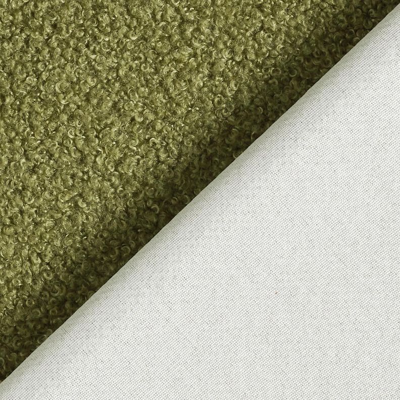 Čalounická látka Měkký plyšový medvídek – olivová,  image number 3