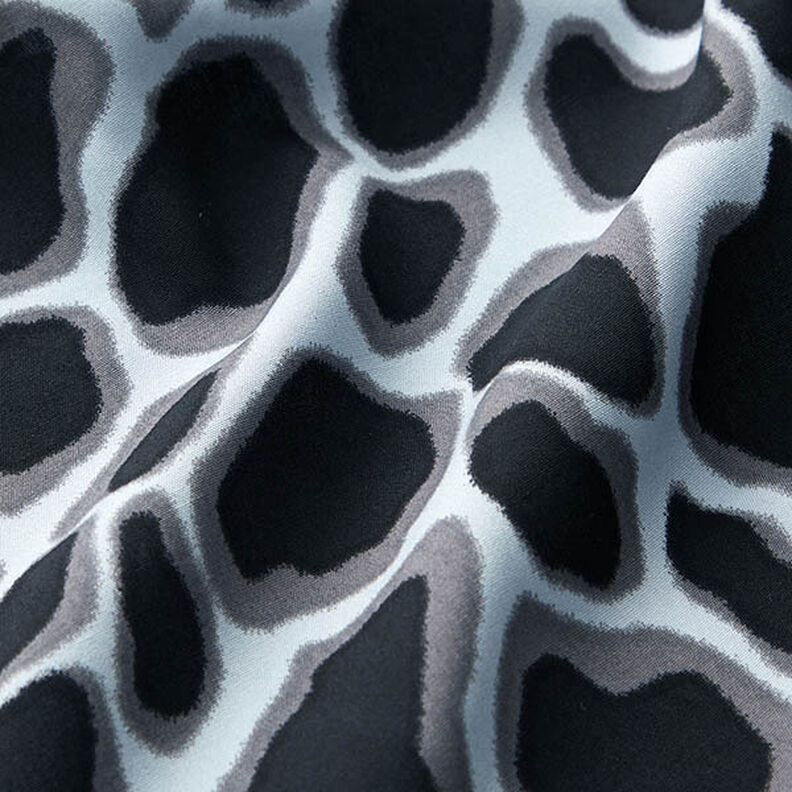 Viskózová látka Leopardí vzor – světle modra/černá,  image number 2