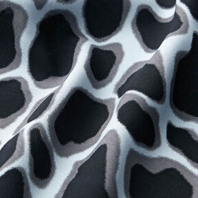 Viskózová látka Leopardí vzor – světle modra/černá, 