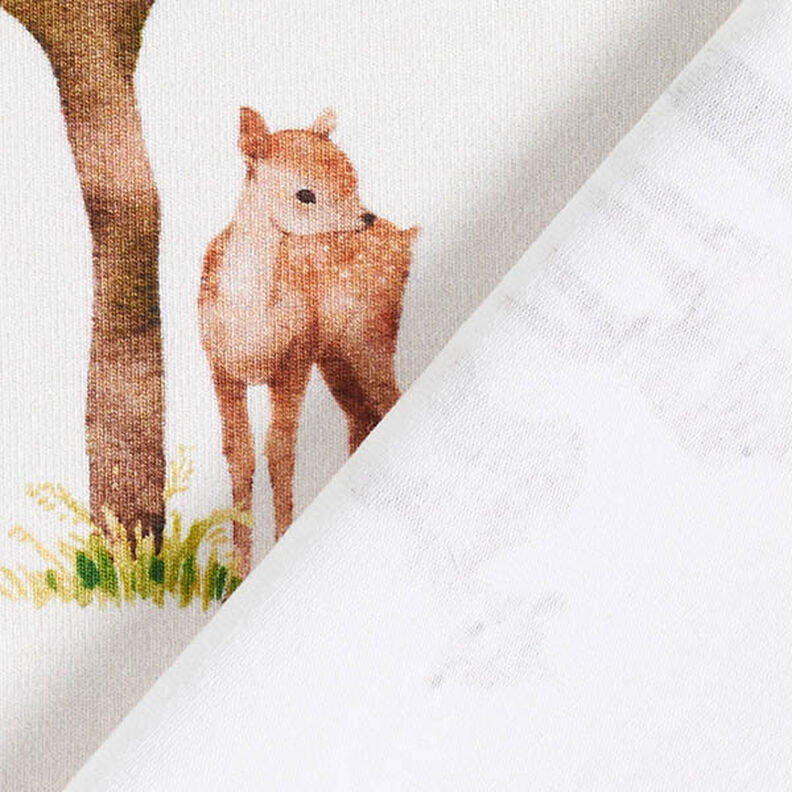 Bavlněný žerzej Lesní zvířátka digitální potisk – vlněná bílá,  image number 4