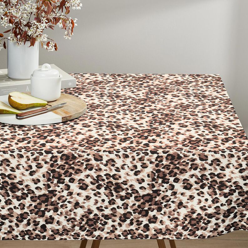 Bavlněn&aacute; l&aacute;tka Kreton Lv&iacute; punt&iacute;ky &ndash; světle b&eacute;žov&aacute;/čern&aacute;,  image number 5