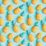 Bavlněná látka Popelín Ananas – modrá aqua/žlutá,  thumbnail number 1