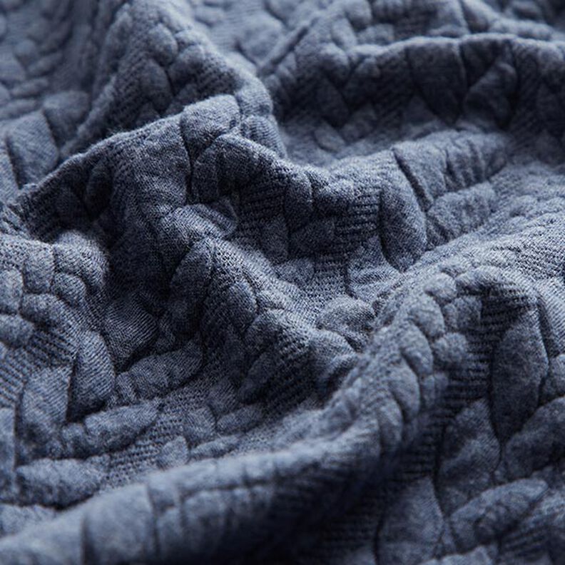 Žakárové žerzejové kloké Copánkový vzor – džínově modrá,  image number 2