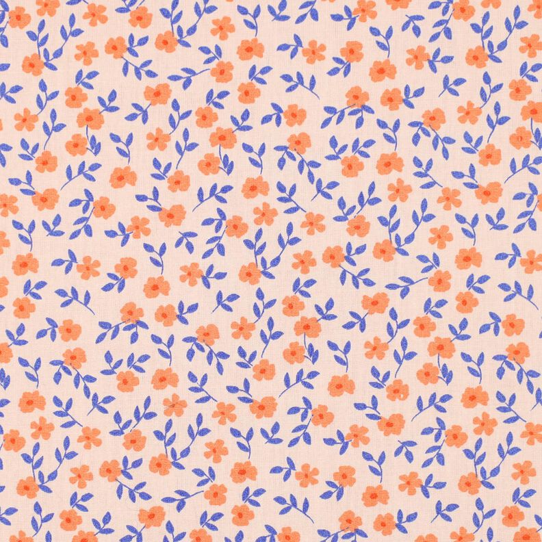 GOTS Bavlněný popelín Rozsypané kvítky | Poppy Fabrics – přírodni/broskvově oranžová, image number 1