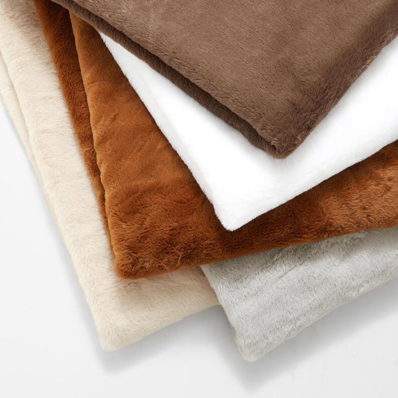 kvalitní jednobarevné umělé kožich – hnědá,  image number 4