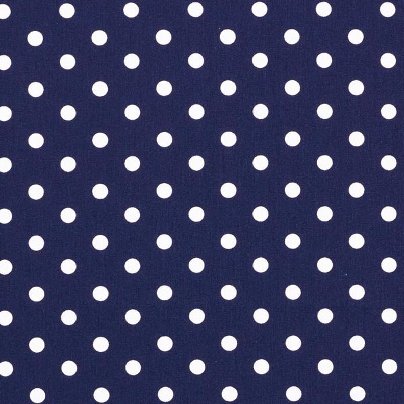Bavlněný popelín Velké puntíky – namornicka modr/bílá,  image number 1