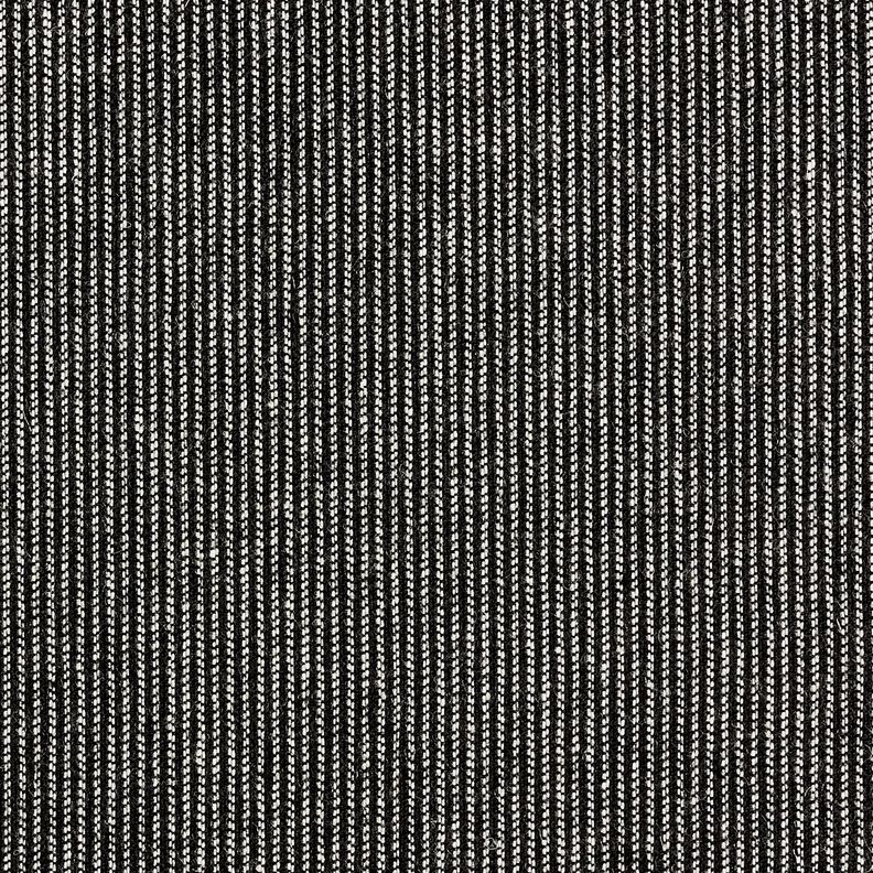 Kalhotová látka s vlněnou směsí a melanžovými pruhy – černá/bílá, image number 4