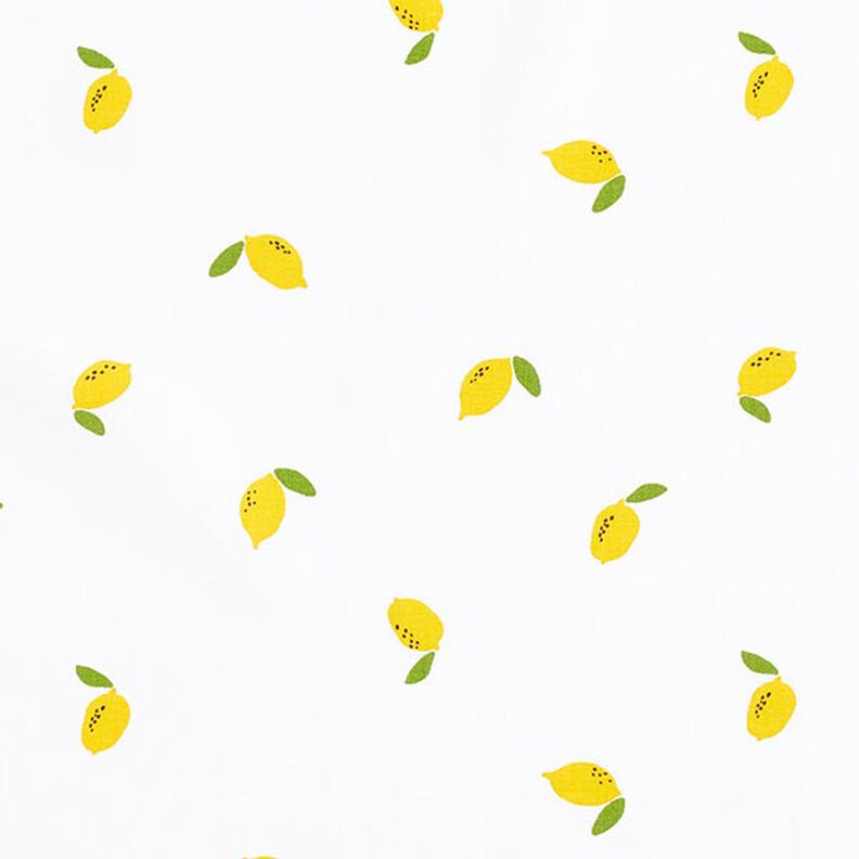 Bavlněný popelín citróny – bílá,  image number 1