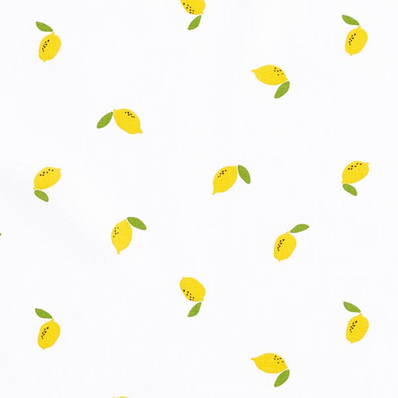 Bavlněný popelín citróny – bílá,  image number 1