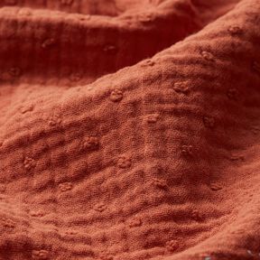 Mušelín / dvojitá mačkaná tkanina dobby – terracotta, 