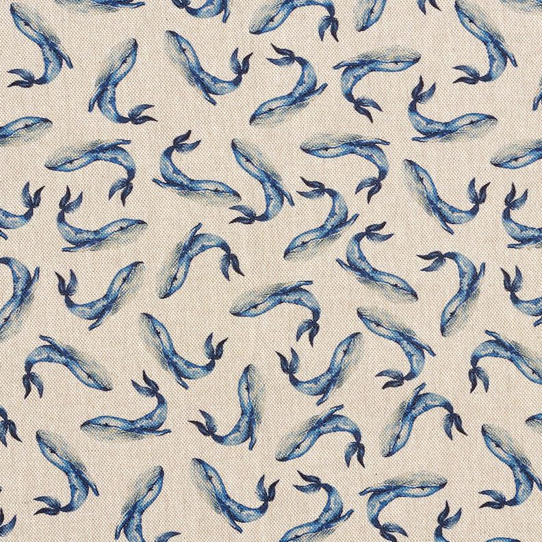 Dekoračn&iacute; l&aacute;tka Polopanama Velryby &ndash; indigov&aacute;/př&iacute;rodni,  image number 1