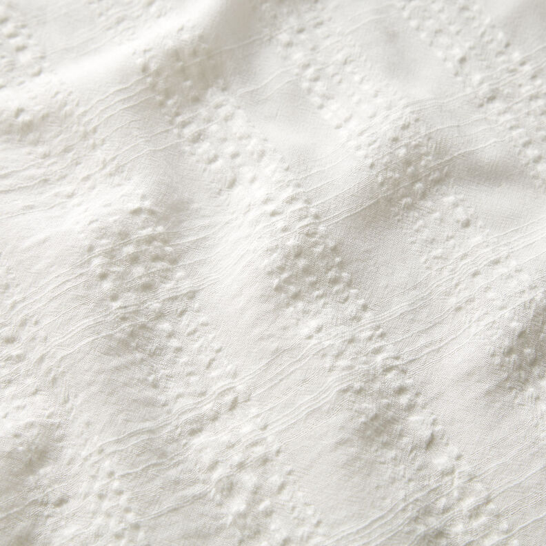 Směs bavlny a viskózy seersucker – bílá,  image number 2