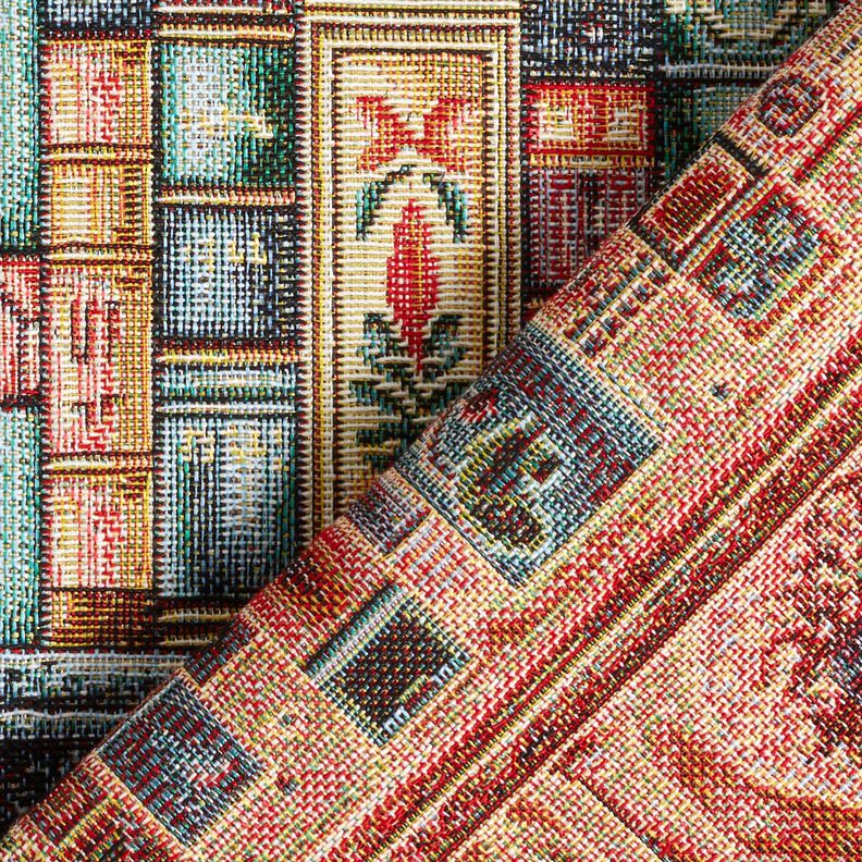 Dekoračn&iacute; l&aacute;tka Gobel&iacute;n Barevn&aacute; knihovna &ndash; modr&aacute; jedle/karm&iacute;nově červen&aacute;,  image number 4