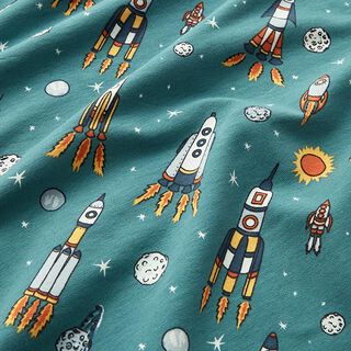 Francouzské froté letní teplákovina rakety a planety | by Poppy – lehký benzín, 
