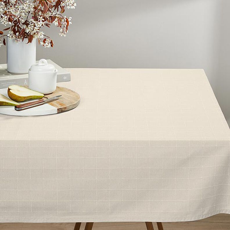 Dekorační látka Mřížková kostka, recyklovaná – přírodni,  image number 7