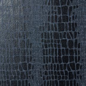 Viskózový denim s hadím vzorem – černomodrá, 