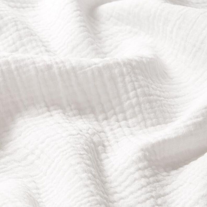 GOTS Mušelín / dvojitá mačkaná tkanina | Tula – vlněná bílá,  image number 3