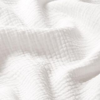 GOTS Mušelín / dvojitá mačkaná tkanina | Tula – vlněná bílá, 
